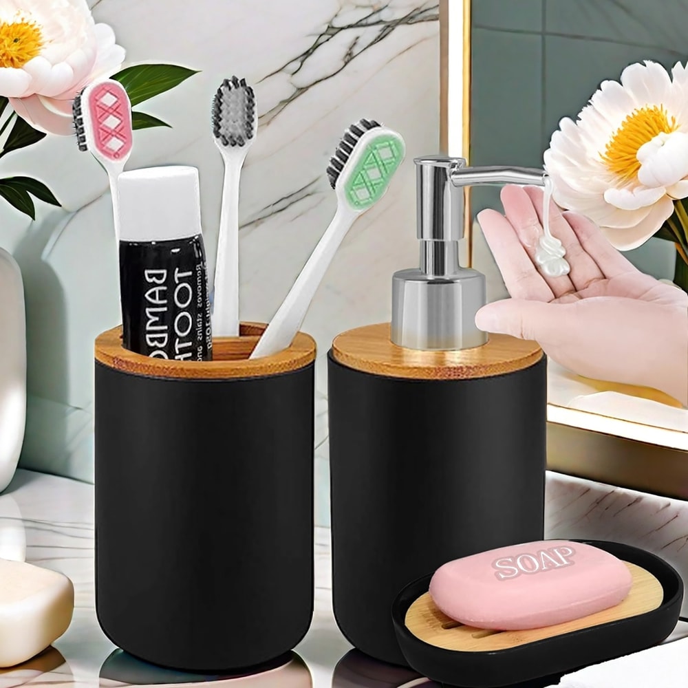 Toothbrush Holder Soap Dispenser Soap Box For Bathroom Accessories Set 3
