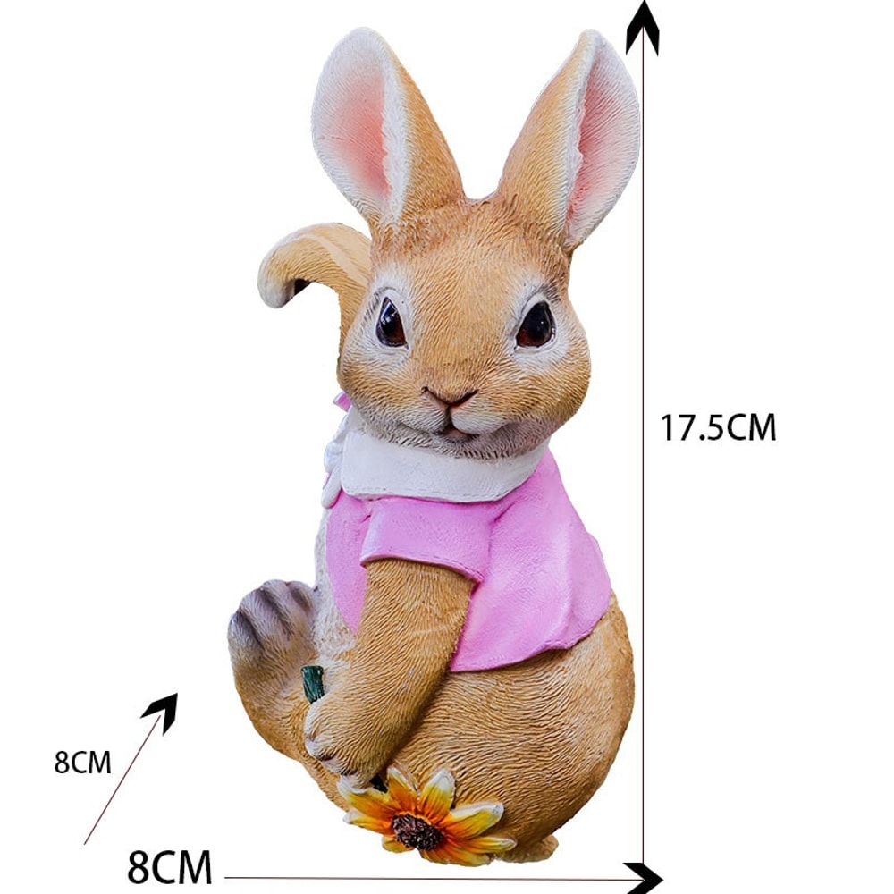 Outdoor Decorative Funny Rabbit Statue, Adorable Bunny Sculpture, Resin Figurine for Patio