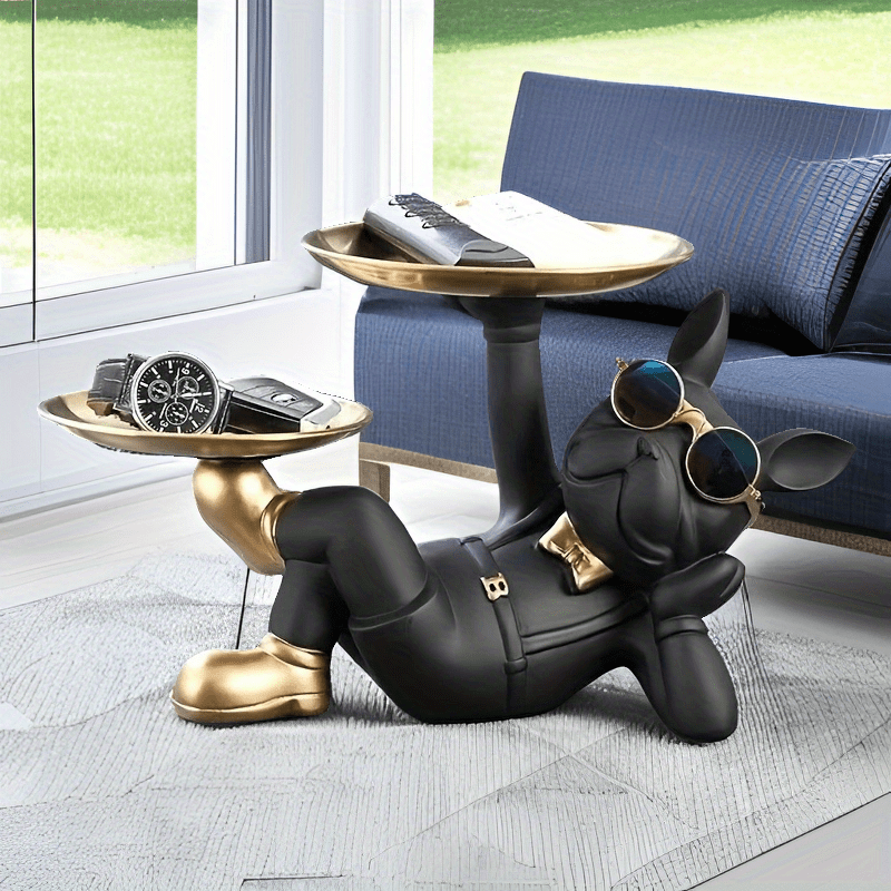 Bulldog Statue Tray, Perfect for Keys, Jewelry, Wallets, and More