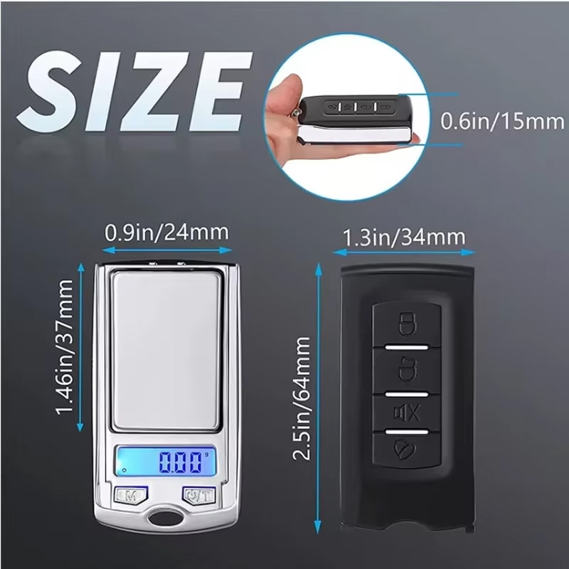 Portable Mini Electronic Digital Scale, LCD Backlit Display for Jewelry Weighing