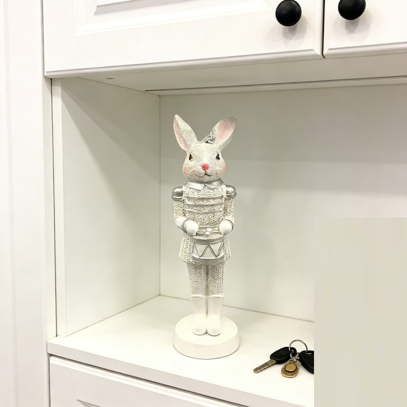 Spring Easter Holiday Table, Easter Bunny Resin Rabbit Sculpture, Centerpiece Bunny Decoration Gifts for Family