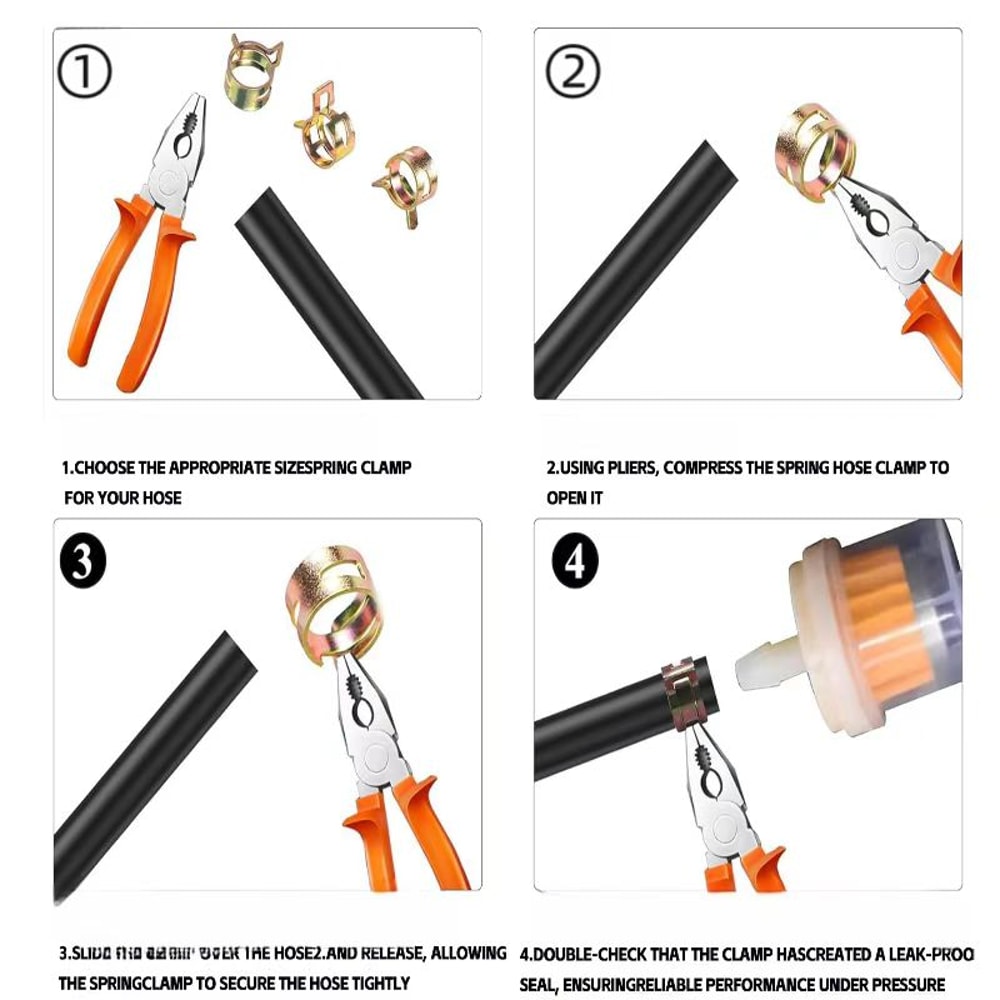 Fuel Water Tube Clamps, Spring Clip Hose Pipe Clamps Fastener
