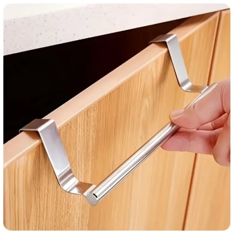 Stainless Steel Towel Rack Over Door Towel Bar Organizer Hanging Storage For Bathroom Kitchen 3