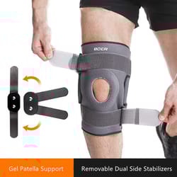 knee support brace with dual stabilizers, gel patella guard for meniscus tear & arthritis relief