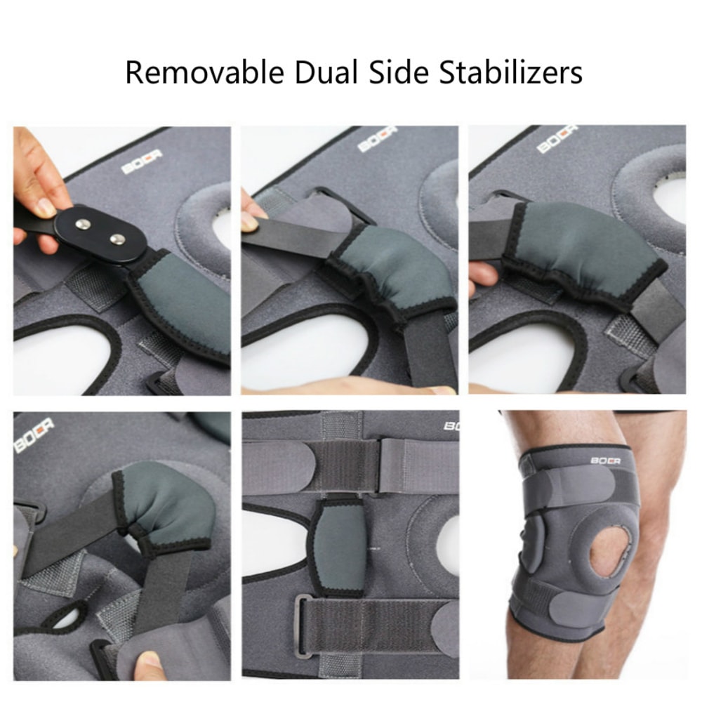 Knee Support Brace with Dual Stabilizers, Gel Patella Guard for Meniscus Tear & Arthritis Relief