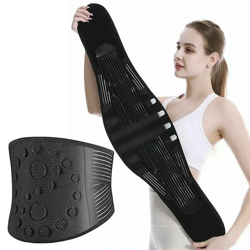 Thermal Magnetic Therapy Lower Back Support Belt, Self-Heating Lumbar Magnet for Sciatica Relief