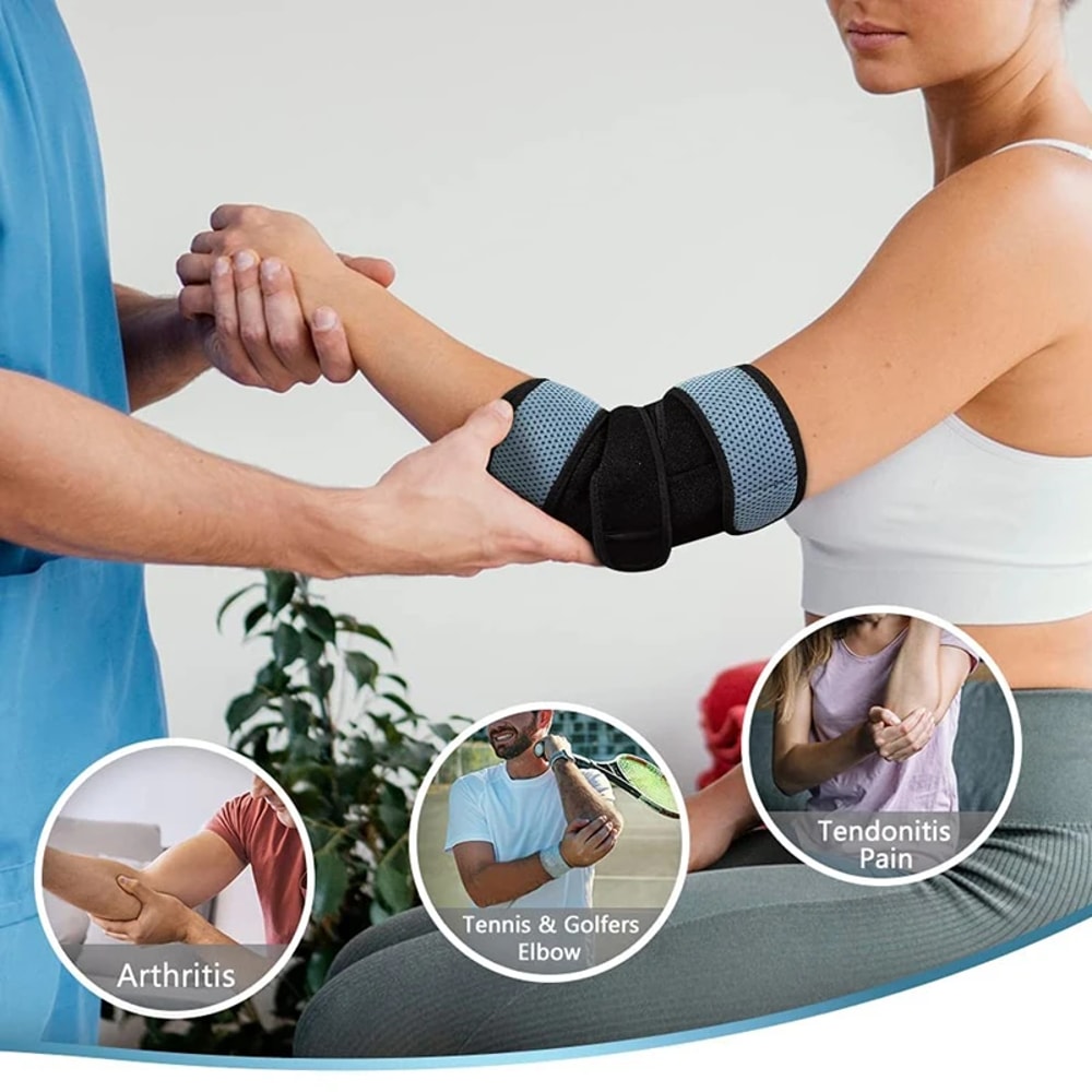 Elbow Brace with Removable Metal Splints, Arm Stabilizer, Cubital Tunnel Support