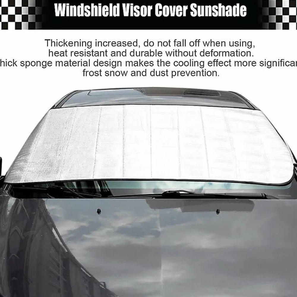 Frost Ice Rain & Sun Protector, Universal Car Windshield Snow Cover for Most Cars & SUVs, Auto Windscreen Shield