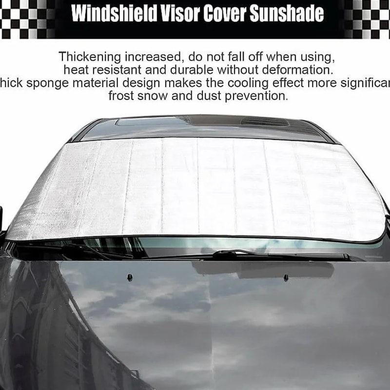 Frost Ice Rain & Sun Protector, Universal Car Windshield Snow Cover for Most Cars & SUVs, Auto Windscreen Shield