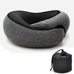 portable travel neck pillow, memory foam u-shaped neck support, adjustable snail style soft sleep pillows for noon break