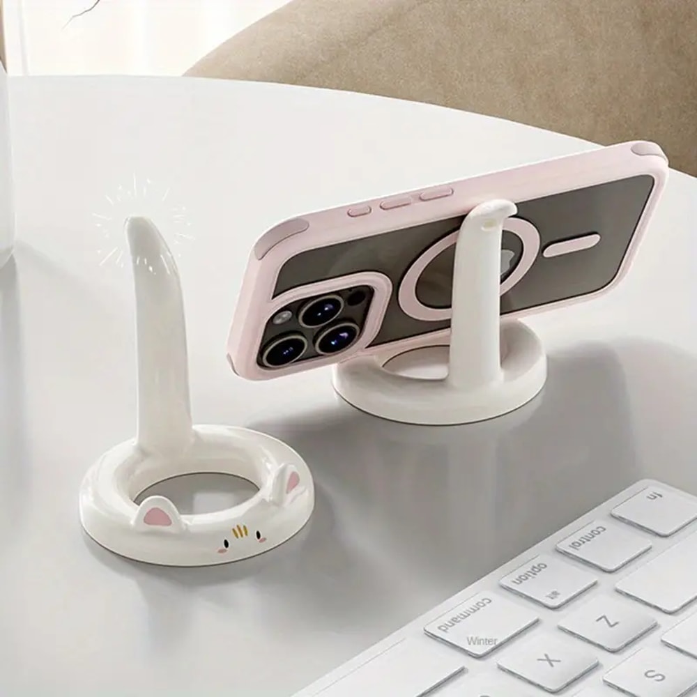 Adjustable Cartoon Cat Phone Stand, Cute Holder for Smartphones