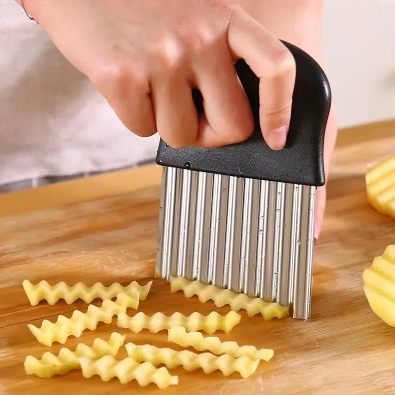 Potato Cutter Knife for Cutting Vegetables, Stainless Steel Wave Knife, French Fry Tool