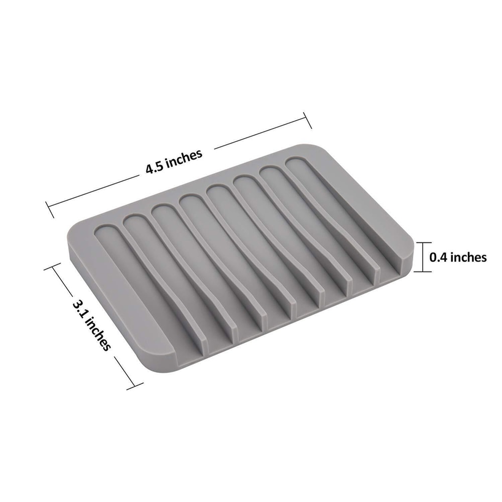 Silicone Soap Holder Saver Self Draining Soap Dish Anti Slip Pad For Bathroom 3