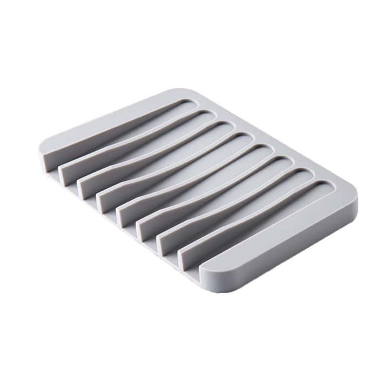 Silicone Soap Holder Saver Self Draining Soap Dish Anti Slip Pad For Bathroom 5