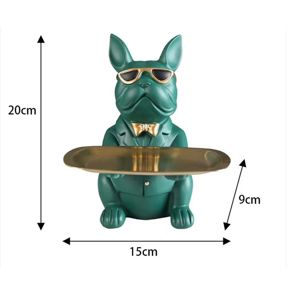 Animal Statue Creative Ornament, Multi Functional Bulldog Tray, Living Room Bedroom Storage Decoration