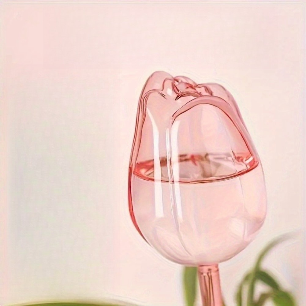 Automatic Plant Drippers Pink Tulip Plant Watering Balls For Efficient Watering 6