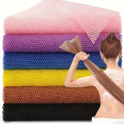 double side mesh bath loofah, african exfoliating scrub towel for smooth skin back shower