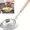 Fine Mesh Skimmer Spoon for Cooking, Stainless Steel Colander with Wooden Handle for Food Prep and Pasta Noodles