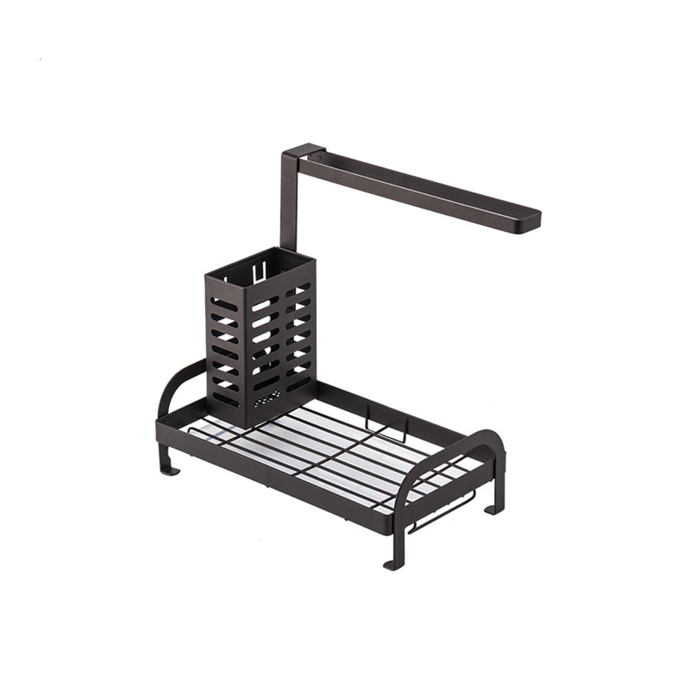 Kitchen Sink Storage Rack With Drain Tray Large Sponge Holder Organizer For Soap Brush And Cleaning 4