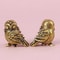 Mini Owl Statue, Retro Bird Animal Figurines Metal Brass Tea Pet Table Ornament for Home Decor