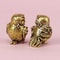 Mini Owl Statue, Retro Bird Animal Figurines Metal Brass Tea Pet Table Ornament for Home Decor
