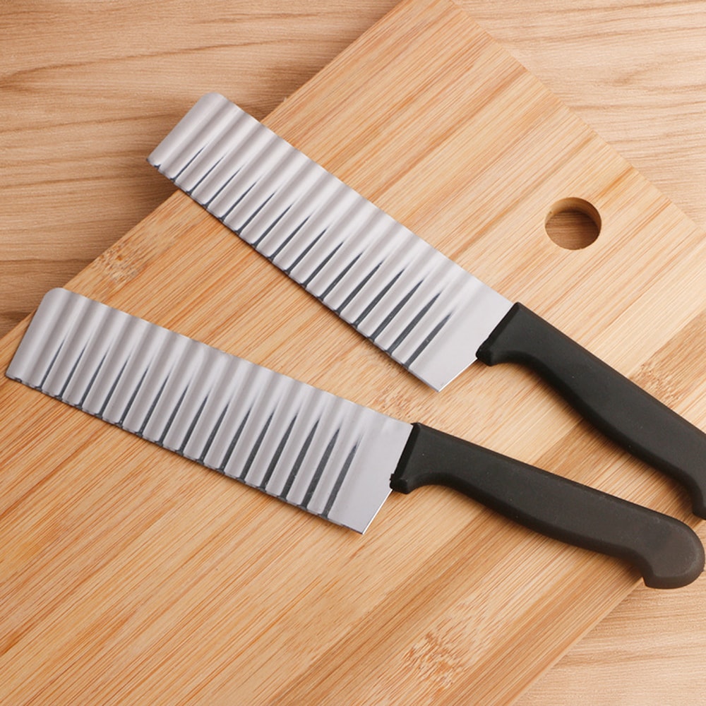 Durable Kitchen Gadgets, Stainless Steel Wavy French Fries Cutter, Potato Slicer Vegetable Chopper