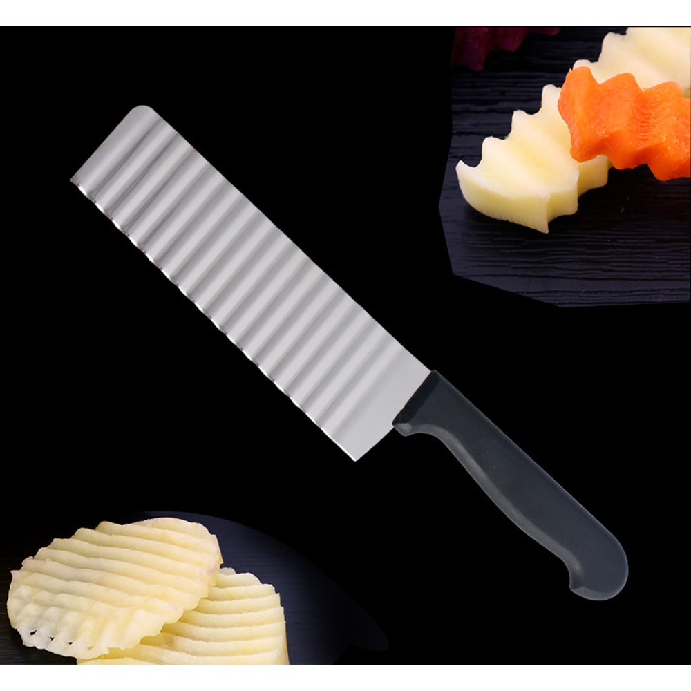 Durable Kitchen Gadgets, Stainless Steel Wavy French Fries Cutter, Potato Slicer Vegetable Chopper