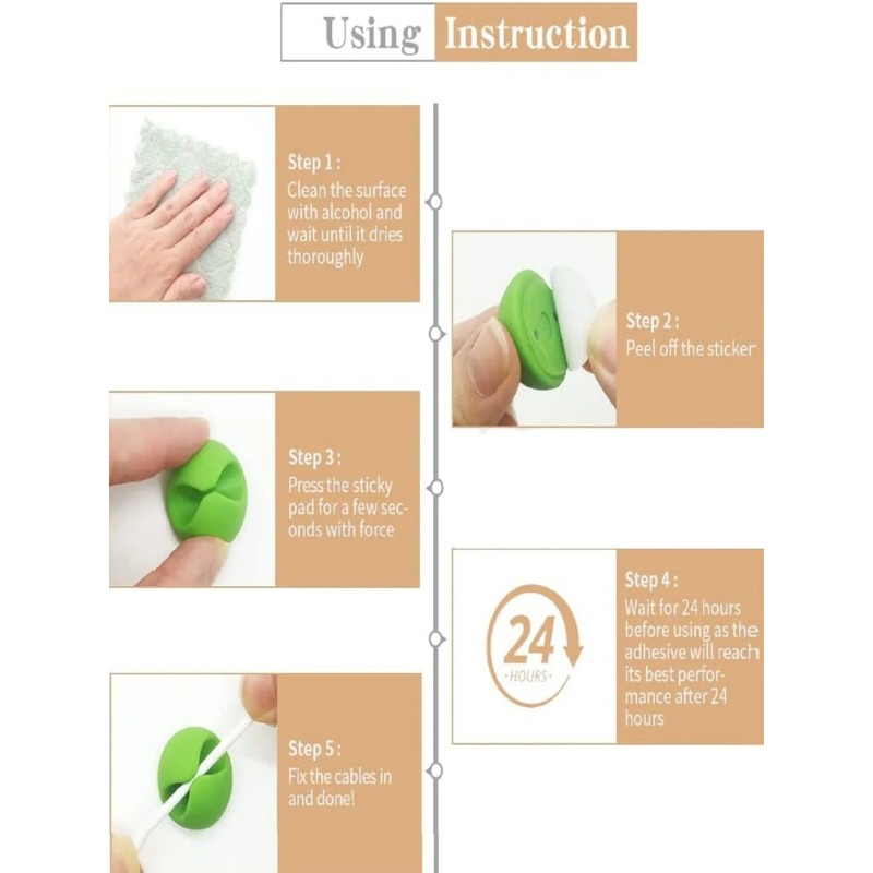 Cable Winder Cord Organizer Desk Tidy Holder USB Charger Clip 5