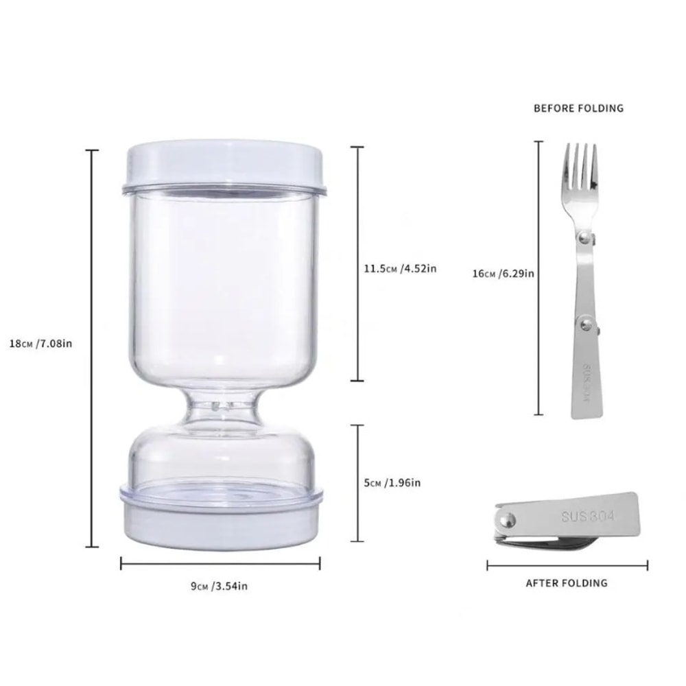 Hourglass Pickles Jar with Forks, Cucumber Container, Dry and Wet Dispenser for Kitchen
