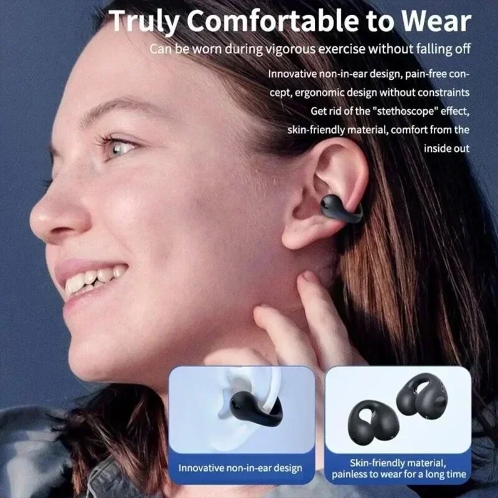 Sports Earphones Bone Conduction Wireless Bluetooth, HiFi Sound Quality, Waterproof TWS Headset