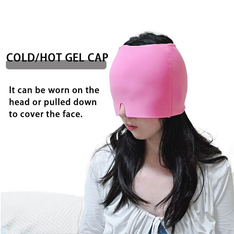 Cold Compress Therapy Cap Gel Ice Headache Migraine Relief Hat Ice Head Wrap For Pressure Relief 4