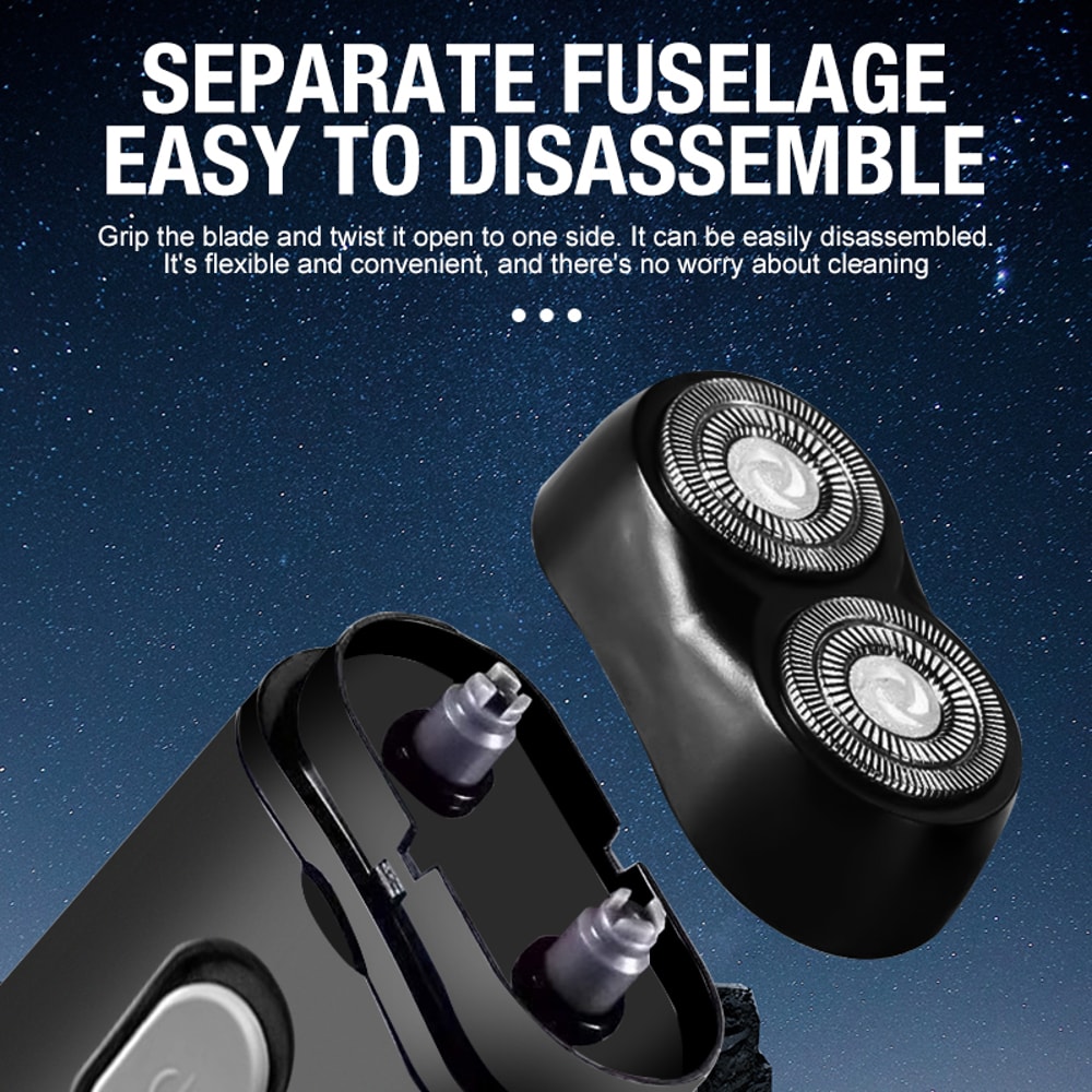 Double Headed Shaver, Men's Electric Portable Shaver, Multi-Functional USB Shaver