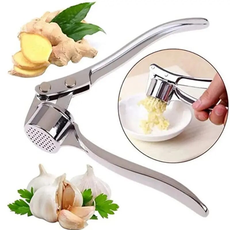 Stainless Steel Garlic Punch Anti-Skid Thickened Clip Manual Pull Type for Quick Garlic Pressing