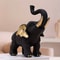 Accessible Luxury Black Gold Elephant Statue, Home Soft Decoration for Desktop Display