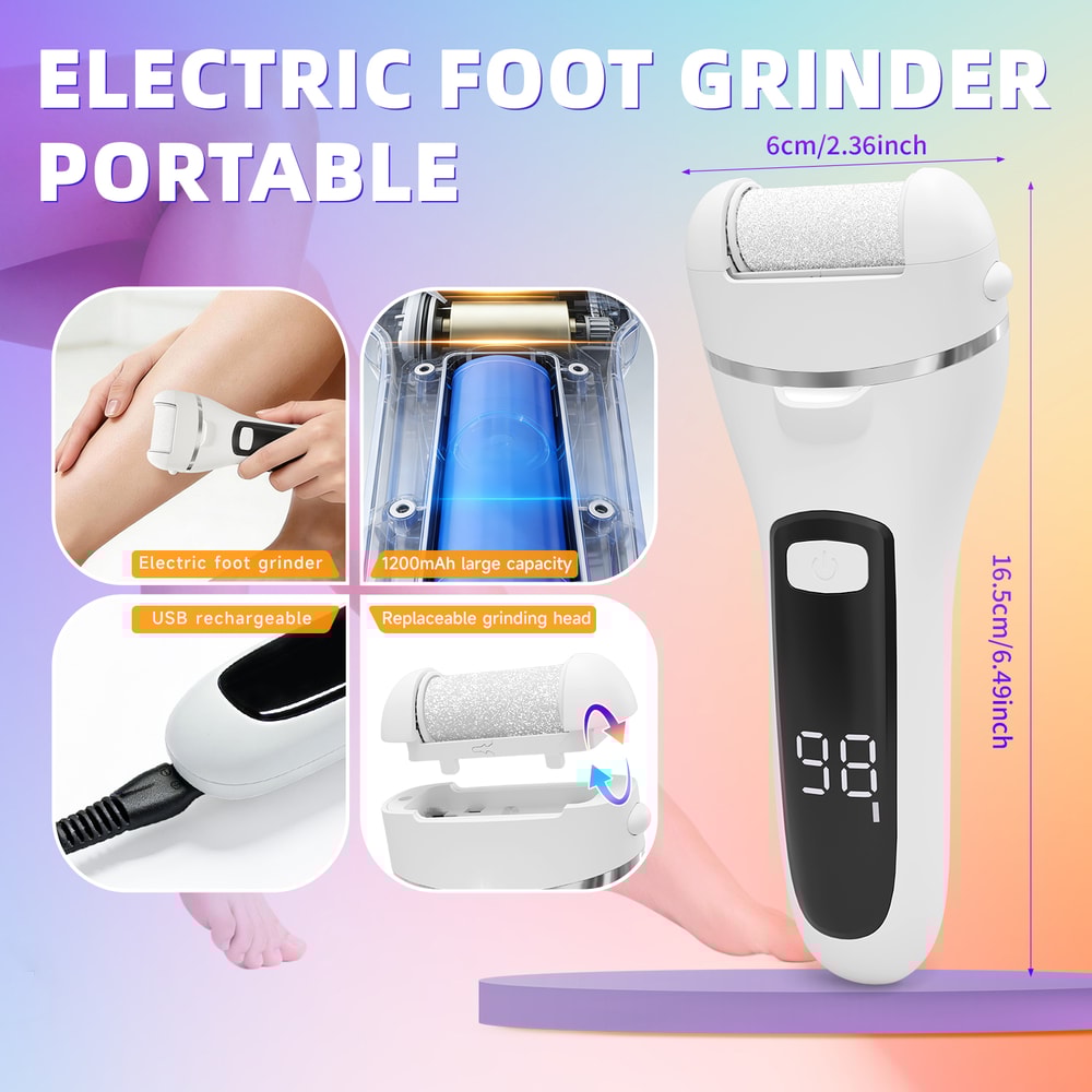 Professional Pedicure Machine, Rechargeable Electric Callus Remover, Foot File Grinder for Soft and Smooth Feet