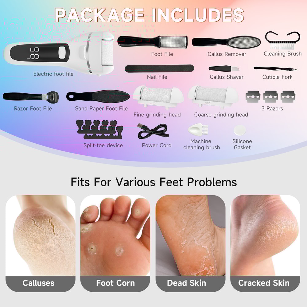 Professional Pedicure Machine, Rechargeable Electric Callus Remover, Foot File Grinder for Soft and Smooth Feet
