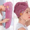 Women's Absorbent Quick Drying Shower Cap, Embroidery Style Hair Drying Cap, Coral Fleece Thickened Towel