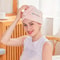 Women's Absorbent Quick Drying Shower Cap, Embroidery Style Hair Drying Cap, Coral Fleece Thickened Towel
