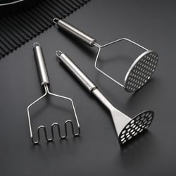 manual stainless steel potato masher, food crusher gadget for fruits, vegetables, kitchen use