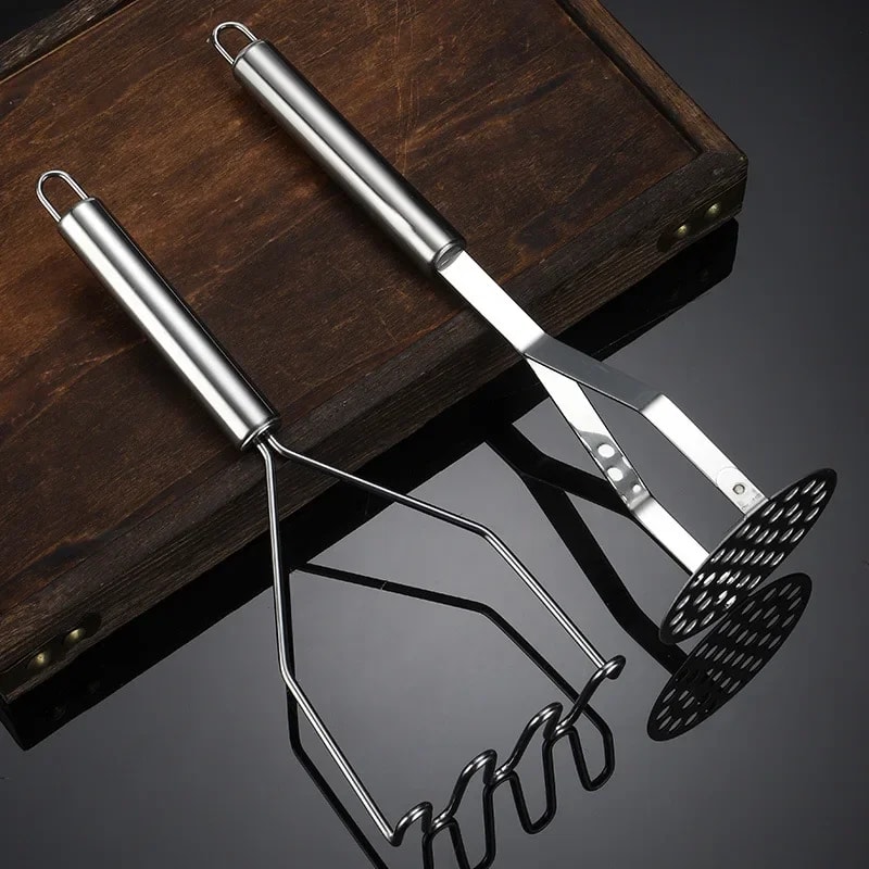 Manual Stainless Steel Potato Masher, Food Crusher Gadget for Fruits, Vegetables, Kitchen Use