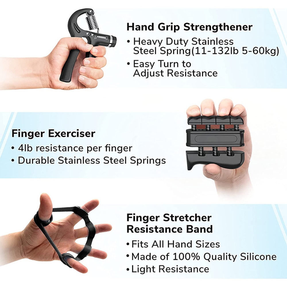 Finger Wrist Strengthening Set, Adjustable Forearm Hand Grip Strengthener Training Equipment