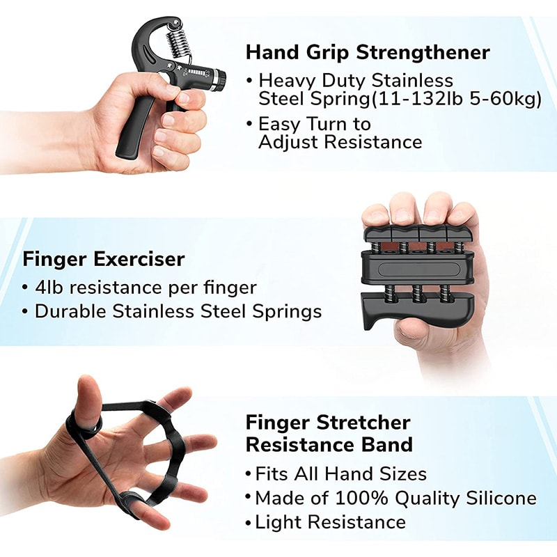 Finger Wrist Strengthening Set, Adjustable Forearm Hand Grip Strengthener Training Equipment