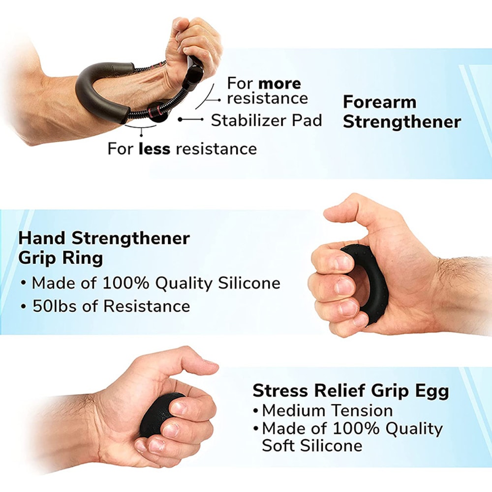 Finger Wrist Strengthening Set, Adjustable Forearm Hand Grip Strengthener Training Equipment
