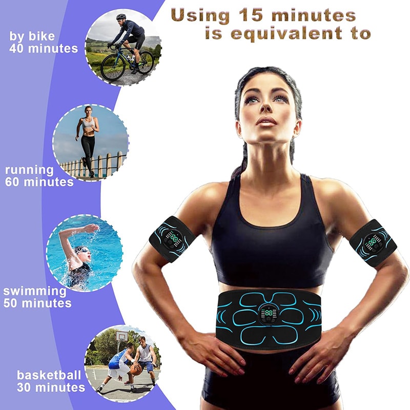 Electronic Muscle Stimulator Ab Toning Belt Muscle Toner For Abdomen Arm Body Shaping 4