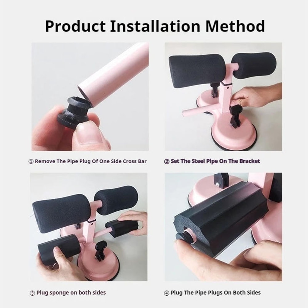 Abdominal Crunch Machine, Sit-Up Assistant, Fitness Equipment with Double-Suction-Cup Technology