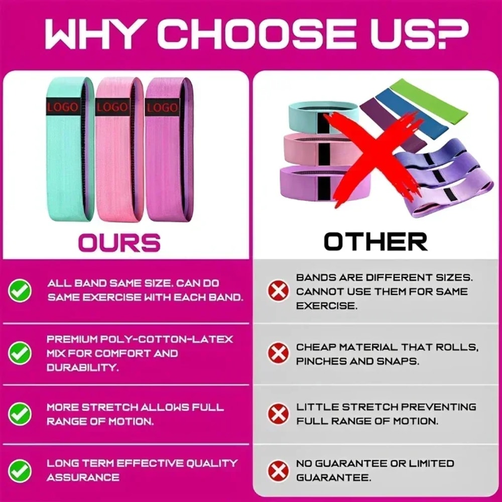 Glute Thigh Elastic Workout Bands For Yoga Stretching Squat Loops Gym Equipment 4