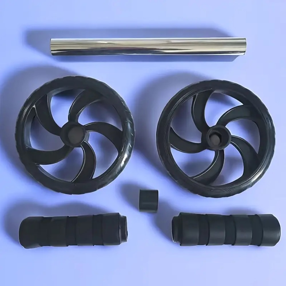 Abdominal Muscle Roller, Silent Two-Wheel Design, PVC & Stainless Steel Sports Gear