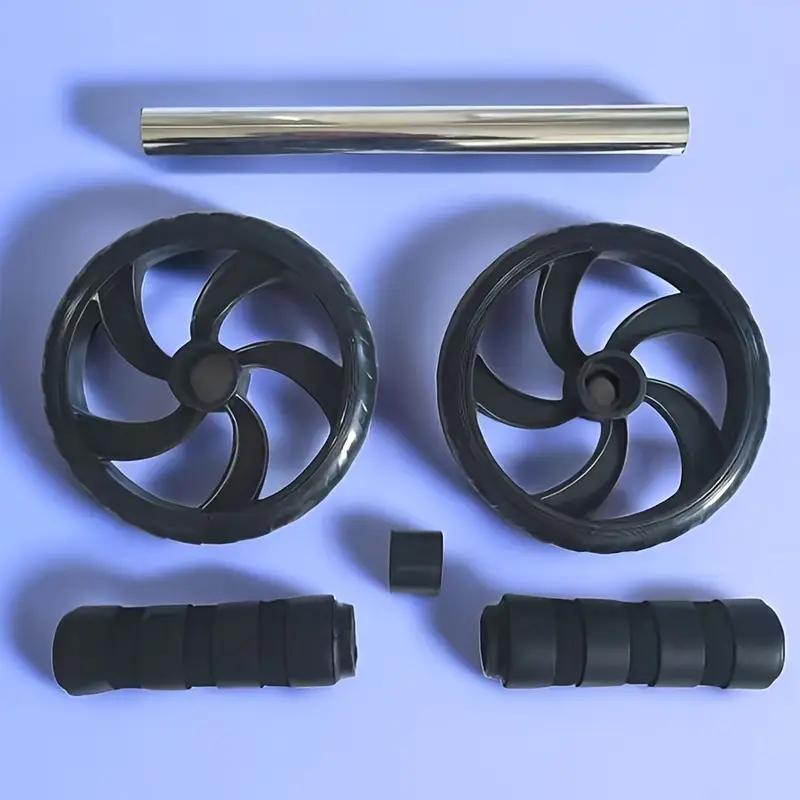 Abdominal Muscle Roller, Silent Two-Wheel Design, PVC & Stainless Steel Sports Gear