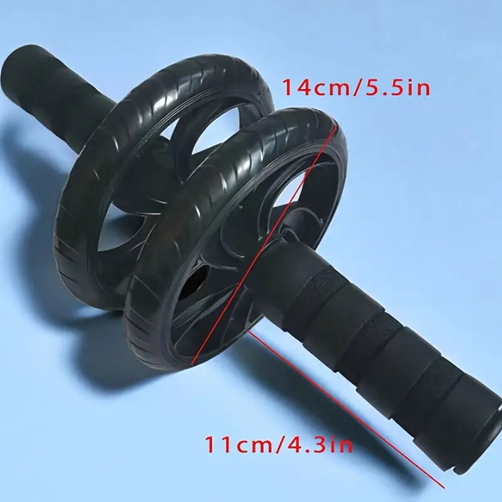 Abdominal Muscle Roller, Silent Two-Wheel Design, PVC & Stainless Steel Sports Gear
