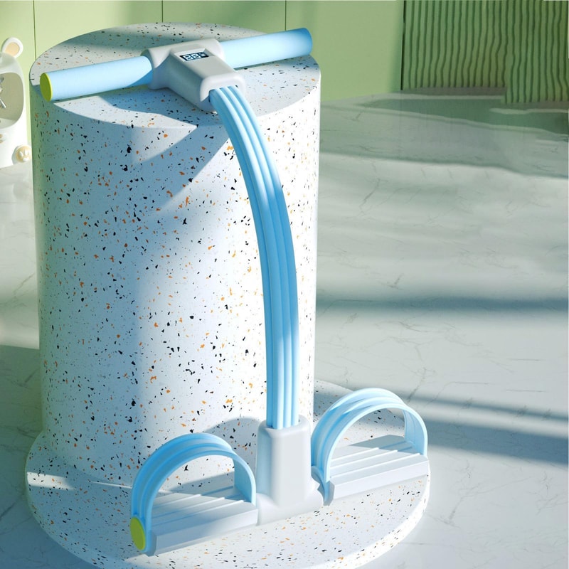 Workout Pedal Puller, Fitness Pedal Resistance Band, LED Display Yoga Strap Tension Rope for Elastic Exercise